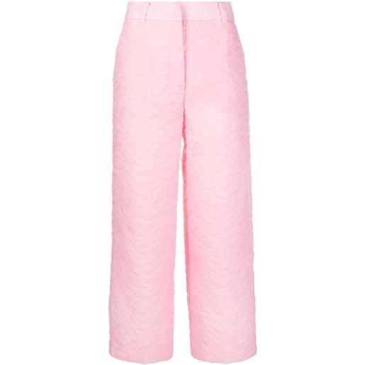 Cecilie Bahnsen pantaloni crop jaylee matelassé - rosa