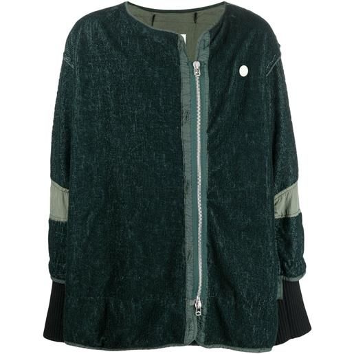 OAMC giacca a coste con zip decentrata - verde