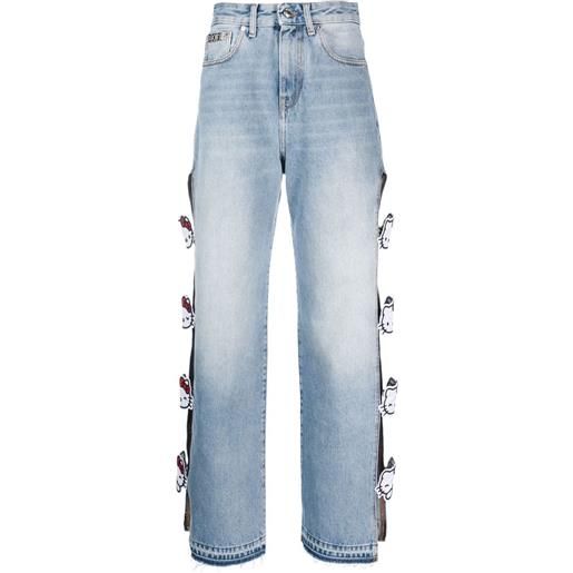 Gcds jeans hello kitty con dettaglio cut-out - blu