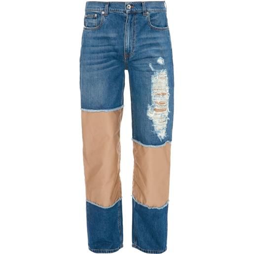 JW Anderson jeans dritti con effetto vissuto - blu