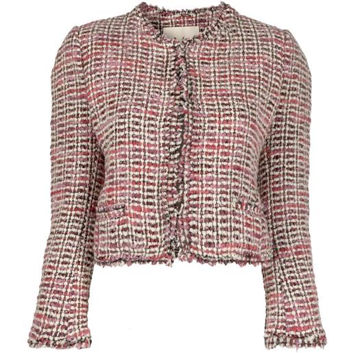 ISABEL MARANT giacca bouclé con scollo rotondo - rosa