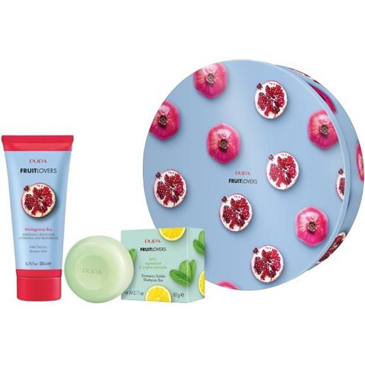 Pupa cofanetto fruit lovers kit ii n. 004 pomegranate - latte doccia 200 ml + shampoo solido 60 g