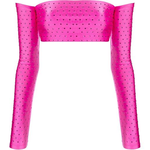 THE ANDAMANE top crop con strass - rosa