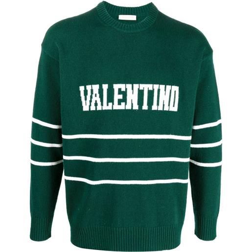 Valentino Garavani maglione girocollo con logo - verde