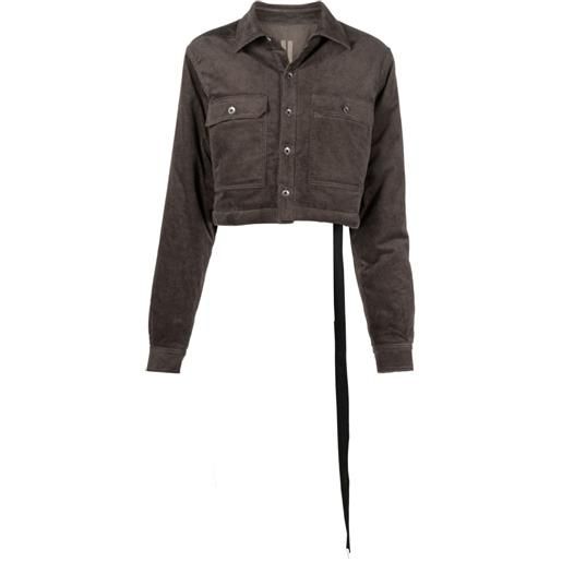 Rick Owens DRKSHDW giacca crop con nappa - grigio