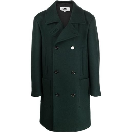 MM6 Maison Margiela cappotto doppiopetto avvitato - verde