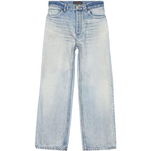Balenciaga jeans dritti crop - blu
