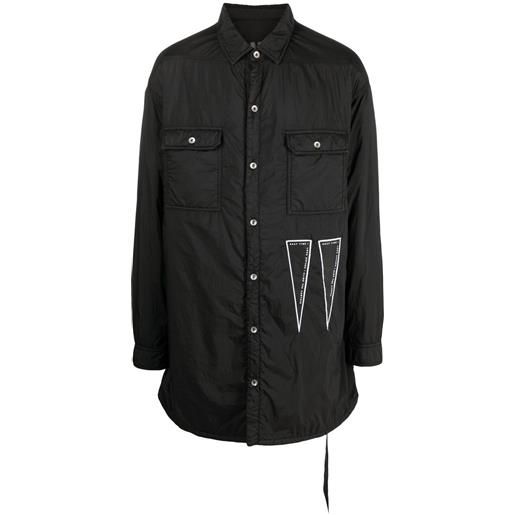 Rick Owens DRKSHDW giacca-camicia lunga - nero