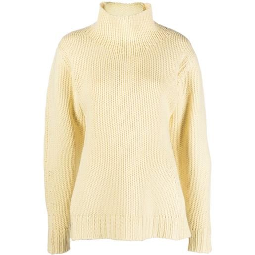 Jil Sander maglione a collo alto con scollatura posteriore - giallo