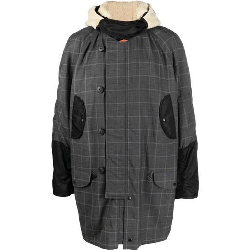 Junya Watanabe MAN cappotto con design patchwork - grigio