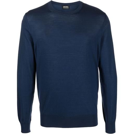 Zegna fine-knit wool jumper - blu
