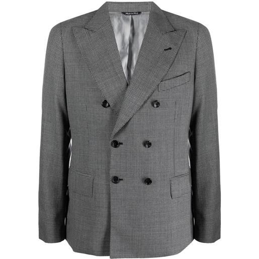 Reveres 1949 blazer doppiopetto a quadri - grigio