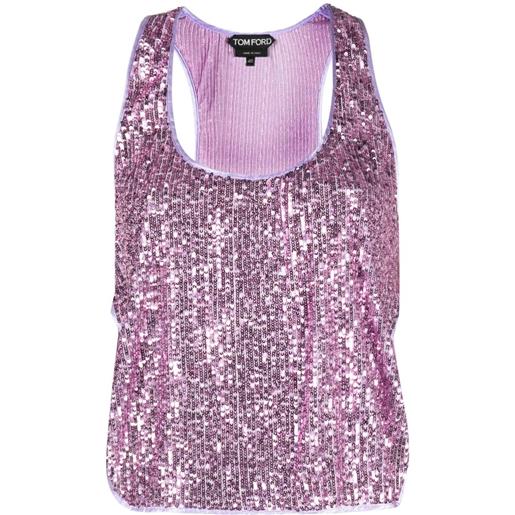 TOM FORD cropped sequinned tank top - viola