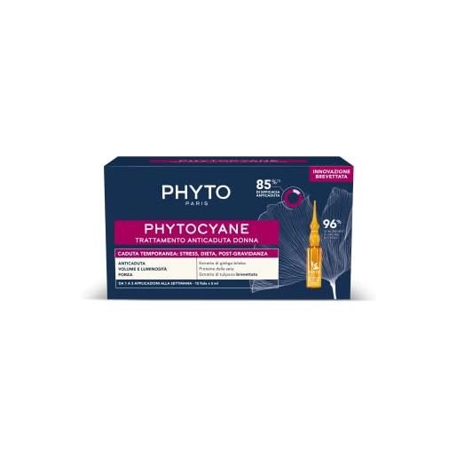 Phyto Phytocyane trattamento anticaduta in fiale, ottimale per la caduta temporanea dei capelli femminile, 12 fiale da 5 ml
