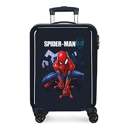 Marvel spiderman action, trolley rigido cabina 55m bambino, blu (blue), bagaglio a mano