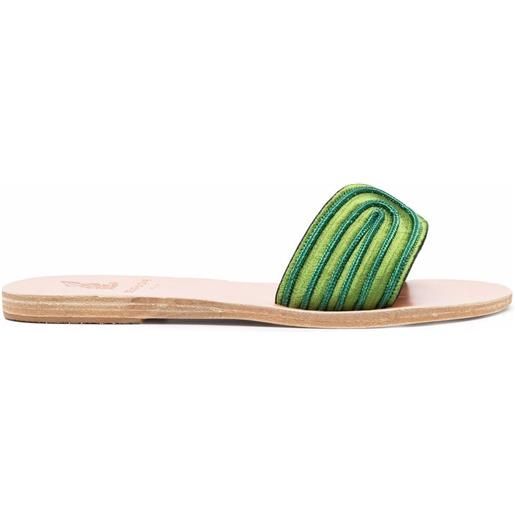 Ancient Greek Sandals sandali slides the harness - verde