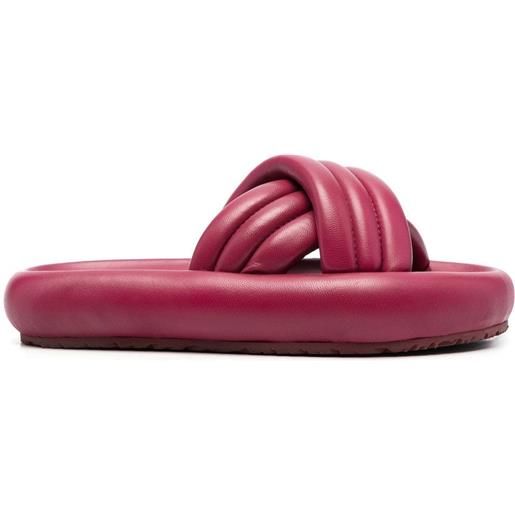 ISABEL MARANT sandali slides con fasce incrociate - rosso