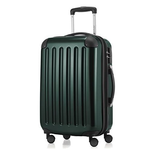 Hauptstadtkoffer - alex - bagaglio a mano con scomparto per laptop, valigia rigida, trolley espandibile, 4 doppie ruote, 55 cm, 42 litri, dark verde