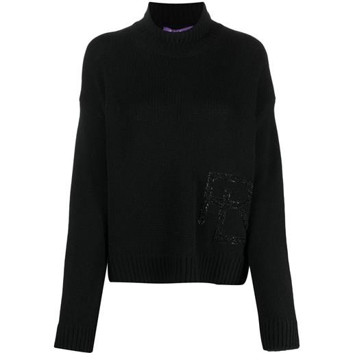 Ralph Lauren Collection maglione a collo alto con decorazione - nero