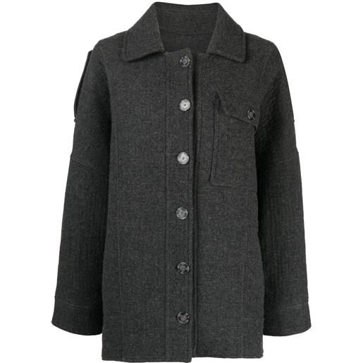 0711 oversized wool-blend shirt jacket - stone