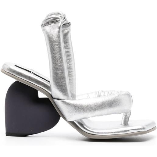 YUME YUME sandali con tacco a forma di cuore 105mm - argento