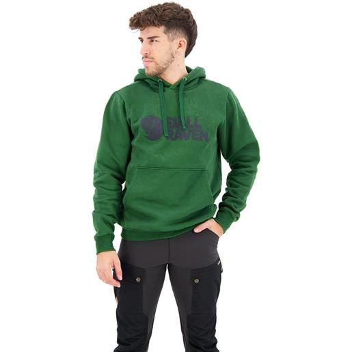 Fjällräven logo hoodie verde l uomo