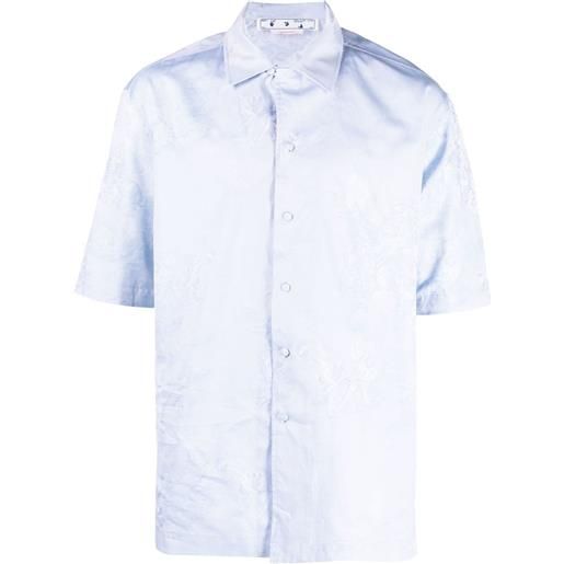 Off-White camicia con effetto jacquard - blu