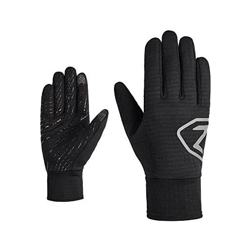 Ziener guanti da uomo iluso touch per il tempo libero, funzionali, per attività all'aria aperta, traspiranti, touch, pontetorto, nero, 6