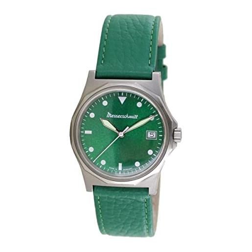 Messerschmitt aristo me-99gr - orologio da uomo in pelle verde, cinghia