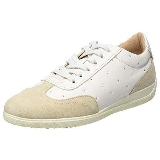 Geox d myria a, sneakers donna, bianco/beige (off white/lt taupe), 37 eu