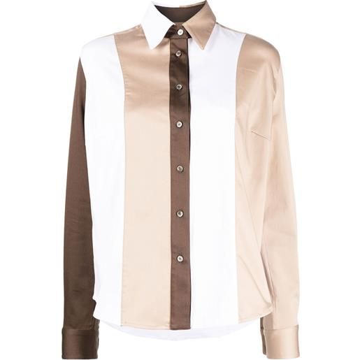 Rokh camicia con design color-block - marrone