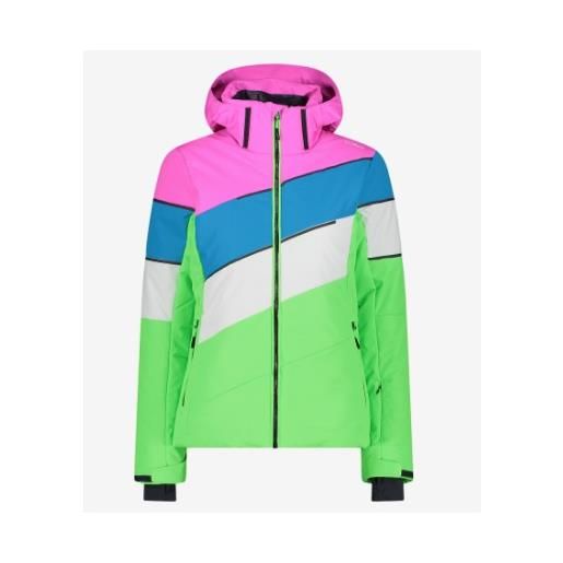 Cmp woman jacket zip hood giacca sci multicolr fluo donna