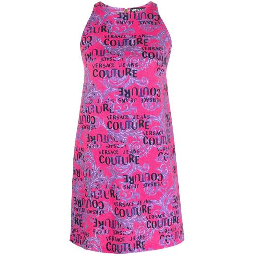 Versace Jeans Couture abito corto logo couture smanicato - rosa