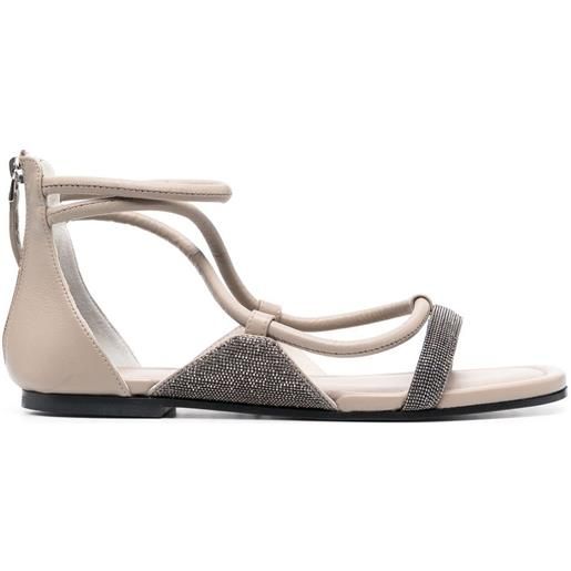 Fabiana Filippi 10mm open-toe crystal-embellished sandals - grigio