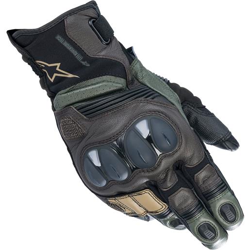 ALPINESTARS - guanti ALPINESTARS - guanti belize v2 nero / forest / marrone