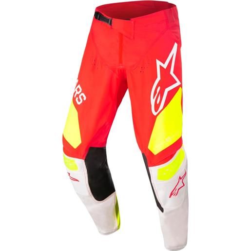 ALPINESTARS - pantaloni techstar factory fluorescent rosso / bianco / fluorescent giallo