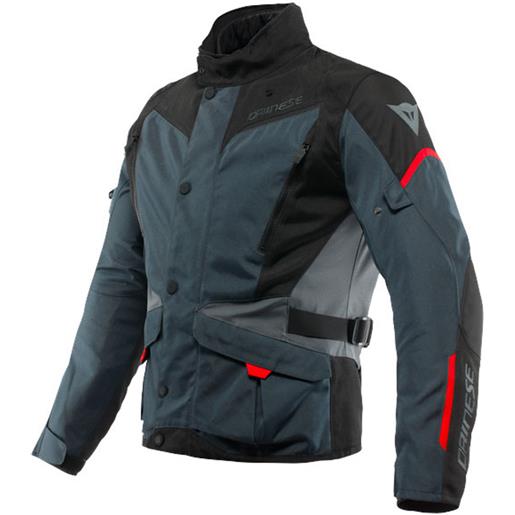 DAINESE - giacca tempest 3 d-dry ebony / nero / lava-rosso