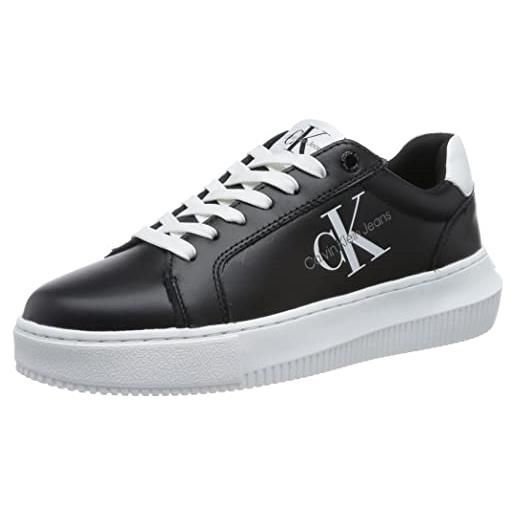 Calvin Klein Jeans sneakers suola grossa donna chunky cupsole laceup scarpe, bianco (white/raspberry sorbet), 41 eu