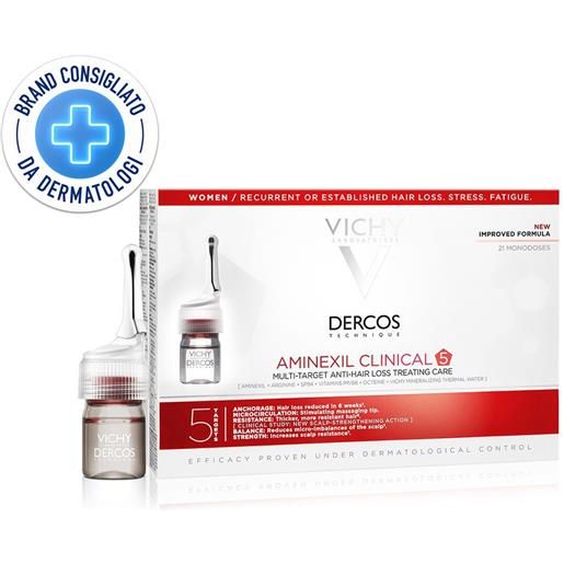 Vichy dercos aminexil intensive 5 trattamento anti-caduta per donna 21 fiale x 6 ml pz fiale