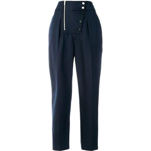 Calvin Klein pantaloni crop a vita alta - blu