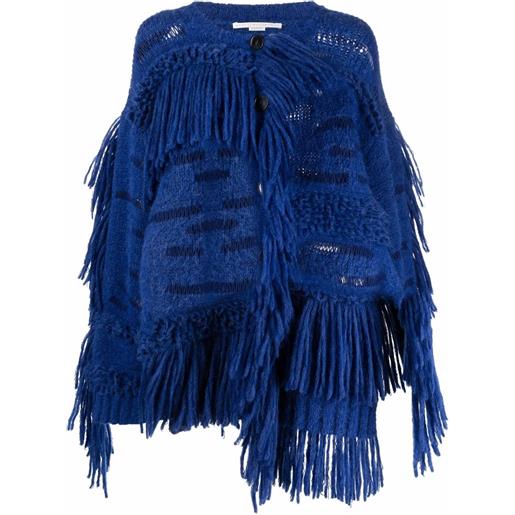 Stella McCartney maglione oversize con frange - blu