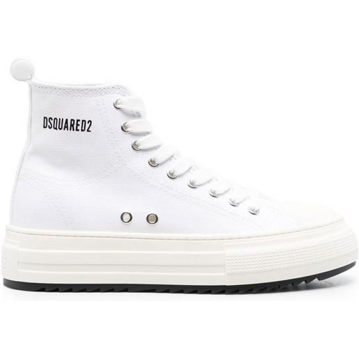 Dsquared2 sneakers alte con plateau - bianco