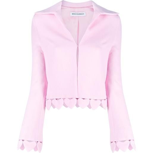 MACH & MACH giacca crop con dettaglio a cuori - rosa