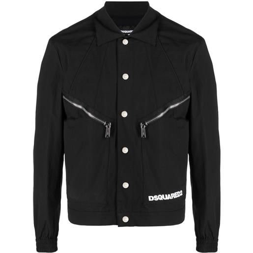 Dsquared2 giacca-camicia con stampa - nero