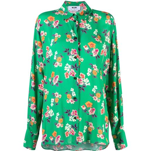 MSGM camicia a fiori - verde