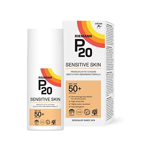 RIEMANN P20 crema solare sensibile spf50 100 ml, bianco