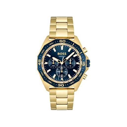 Boss orologio con cronografo al quarzo da uomo con cinturino in acciaio inossidabile dorato - 1513973