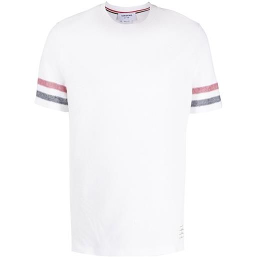 Thom Browne t-shirt a righe tricolore - bianco