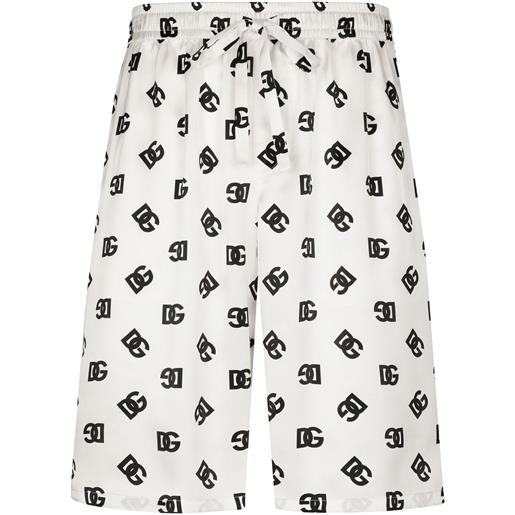 Dolce & Gabbana shorts running con monogramma 4g - bianco