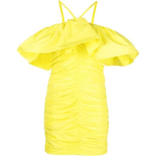 MSGM abito corto con ruches - giallo